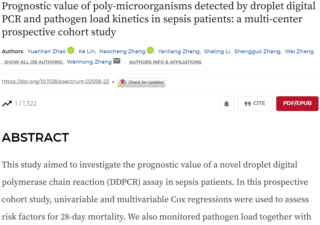 Prognostic value of poly-microorganisms detected by droplet digital PCR and pathogen load ...